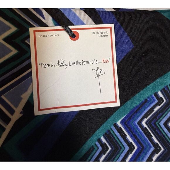 Bisou‎ Bisou Skirt Women's Large Mixed Geo Pencil Midi Stretch Comfort-465 - Picture 3 of 8